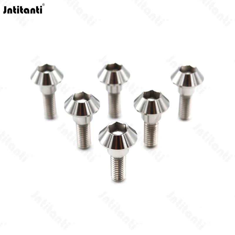 Jntitanti Gr5 titanium Motorcycle Accessories screw M6x20-6mm Brake Disc Rotor Mounting Bolt Motorcycle Disk Titanium Screw For