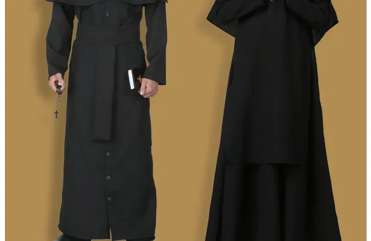 Halloween  Nun Sister Costume Men and  Women\'s Christian Missionary Catholic Cosplay Carnival Fantasia Role-playing Dress