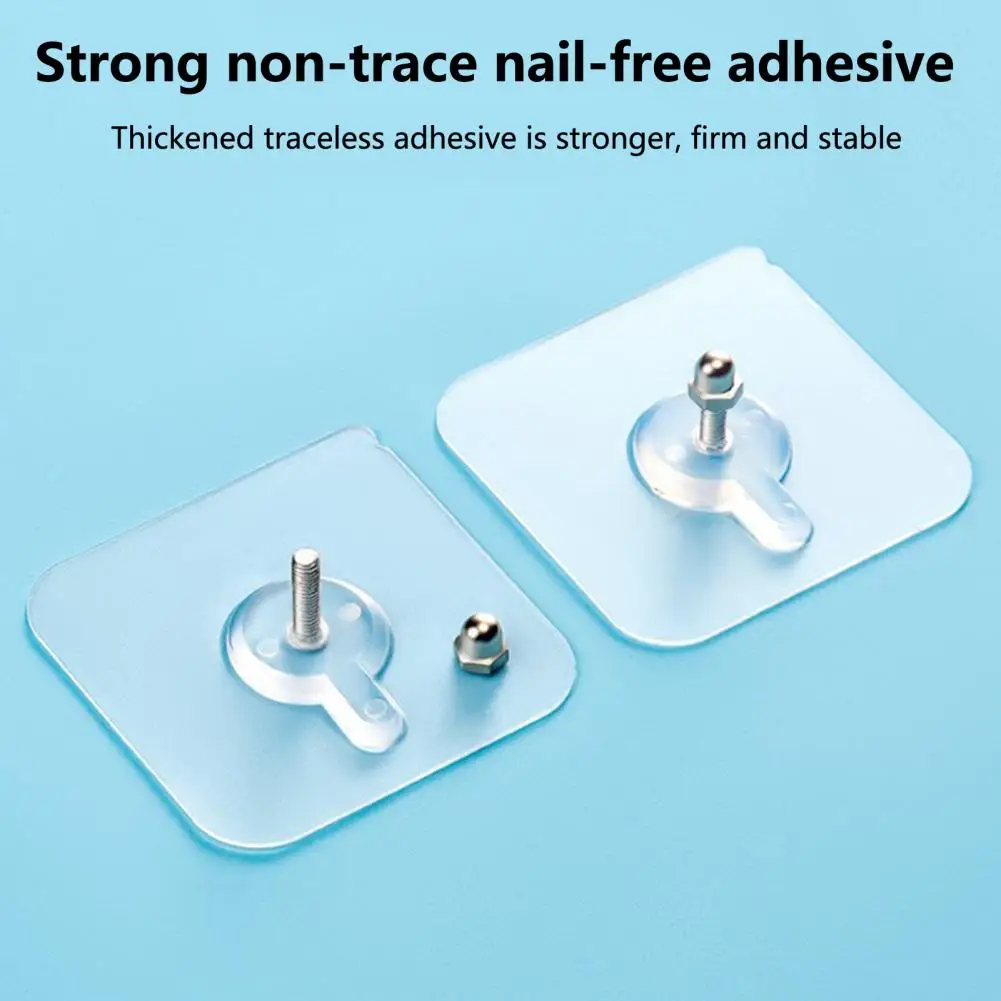 10Pcs Nails Hanger Strong Adhesive Seamless PVC Non-trace Reliable Nails Hook Home  Supplies Kitchen Bathroom Screw Hook Hanger