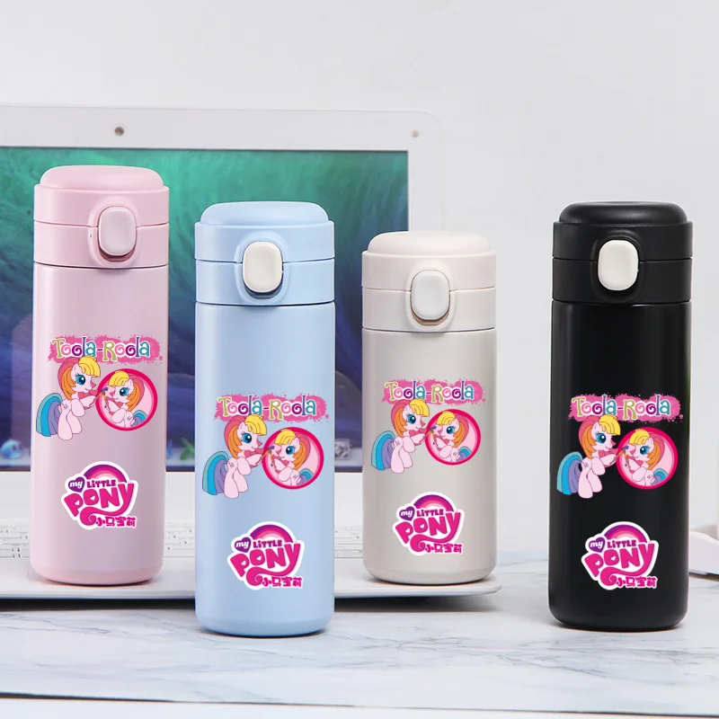 MINISO ใหม่ My Little Pony 420ML สแตนเลสสตีลฉนวนถ้วยขนาดใหญ่ความจุอะนิเมะขวดน้ํานักเรียนถ้วยดื่มของขวัญ