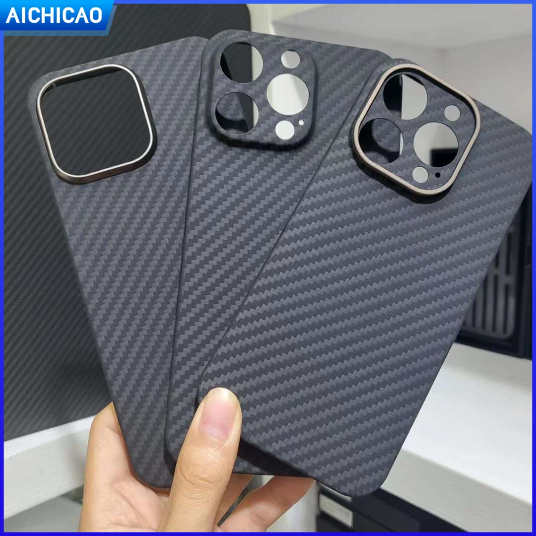 

ACC-Carbon Fiber Phone Case For Iphone 15Promax Aramid Fiber Phone Cover Ultra-Thin Anti-Fall Businessi Iponne 15Pro 5G Shell