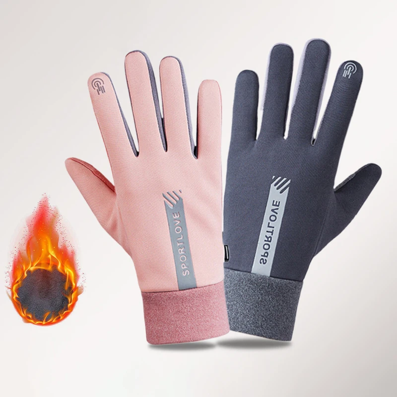 Winter Gloves Women Men Cycling Warm Touch Screen Cold Resistance Wind Waterproof Bicycle Warm Outdoor Running Skiing Mittens