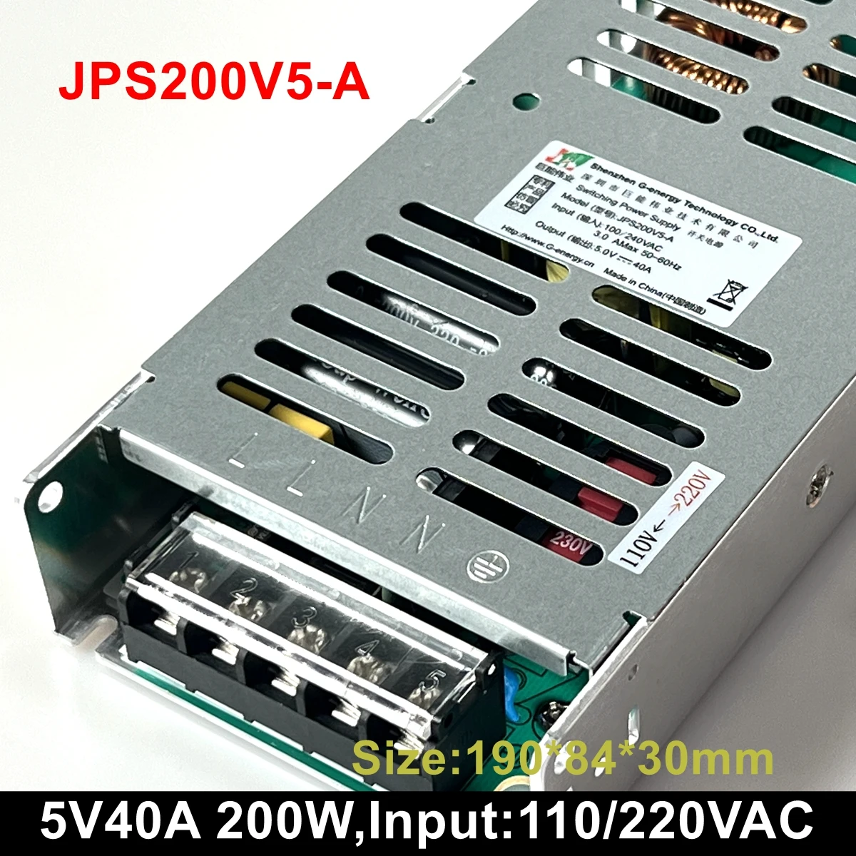 

10pcs/lot G-energy JPS200V5-A 5V40A 200W LED Video Display Power Supply