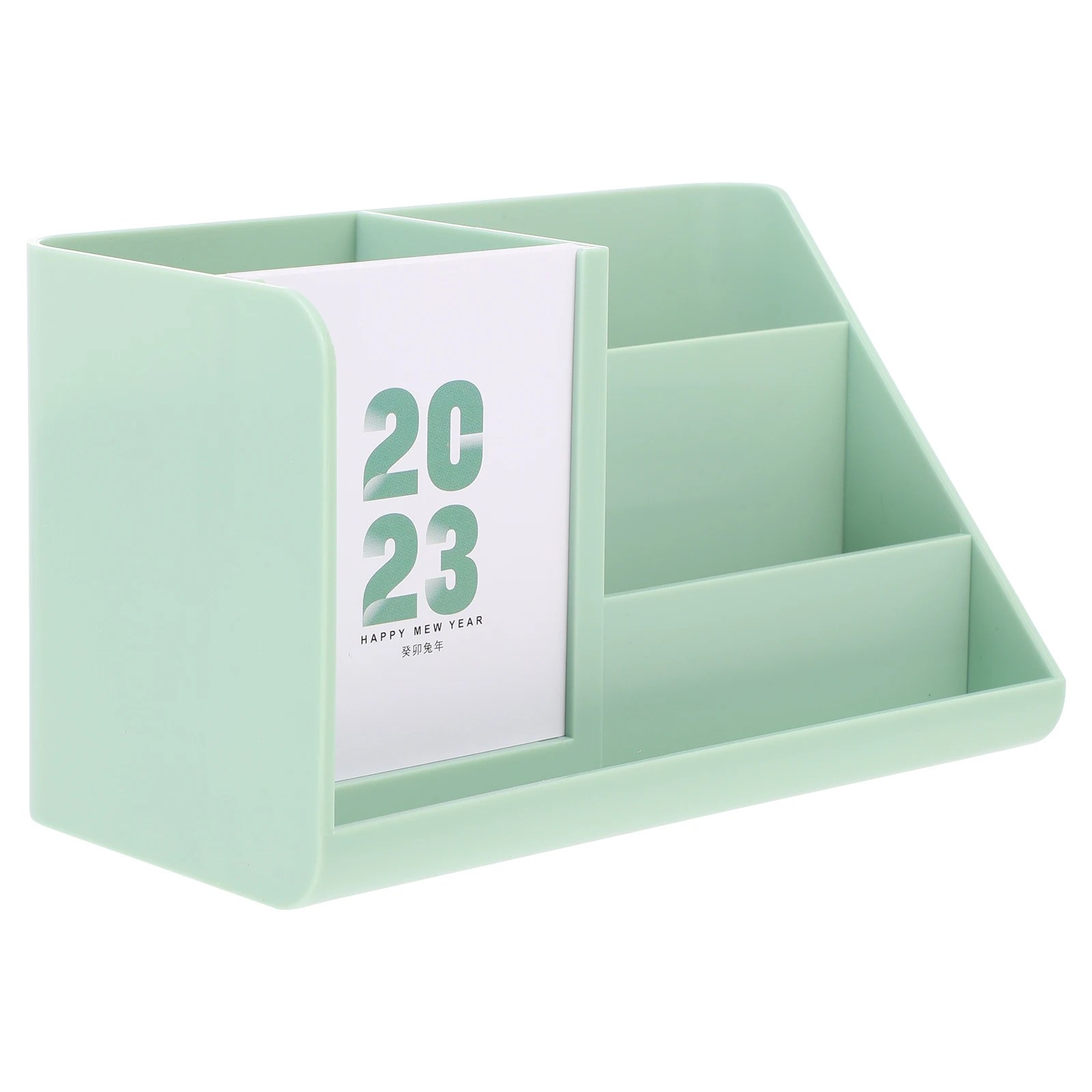 

Multifunctional Desktop Calendar Pen Holder 2023 Mini Storage Box Office Desk Organizer Plastic Notepad Holder Sundries Phone