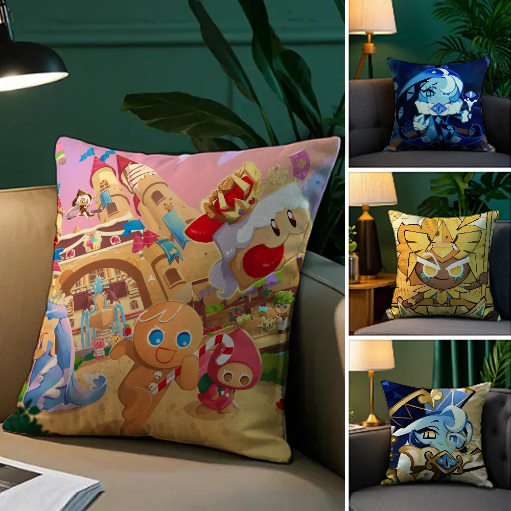 

Cartoon C_Cookie R_Run Kingdom Pillow Case Plush Fabric Soft Double Sided Print Sofa Cushion Cover Throw Pillow Covers