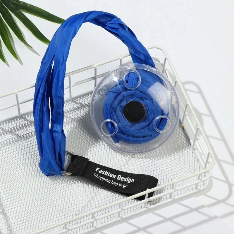 Extendable Folding Shopping Bag Portable Round Compact Tote Multi Function for On The Go Use Reusable Eco Friendly Pouch