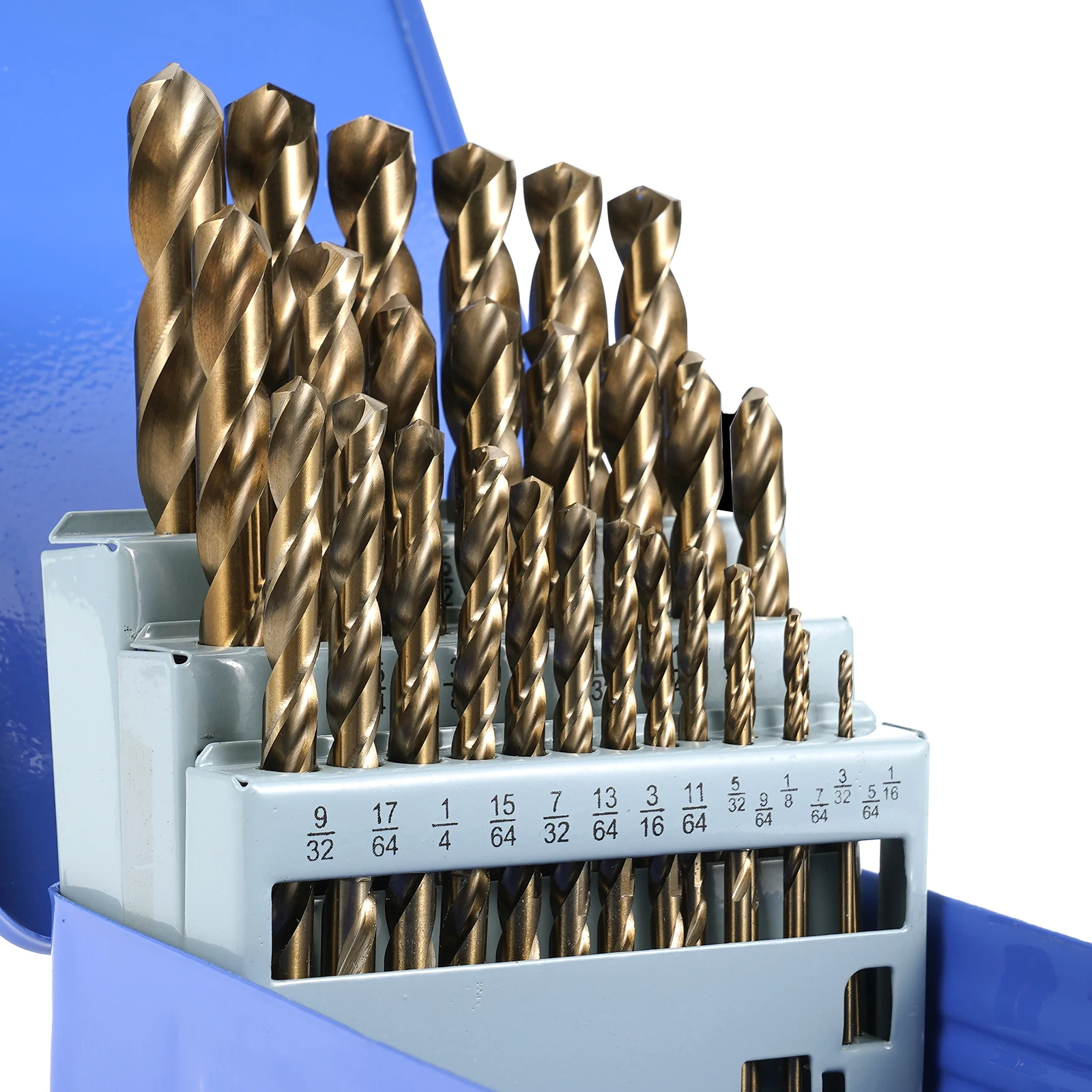 29Pcs 1/16-1/2 inch M35 HSS-Co Cobalt Drill Bits Set for Hardened Metal, Cast Iron, Steel, Plastic and Wood with Storage Case