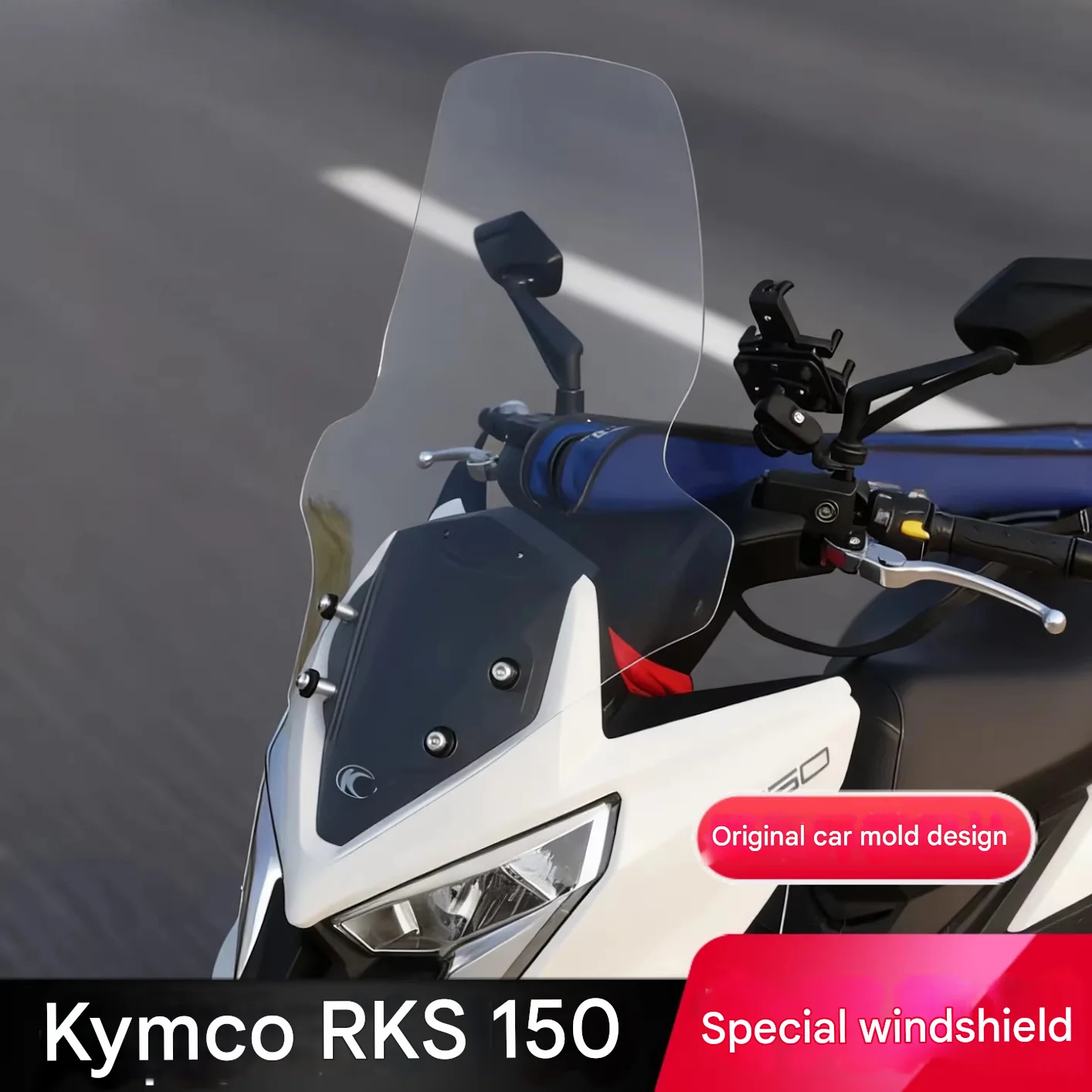 FOR Kymco RKS150 Enlarged Windscreen Motorcycle Rain Blocking Extended Shield Prevents Rain Splash Ideal for Wet Weather