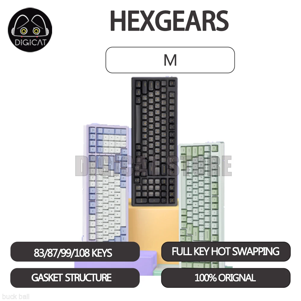 

Hexgears M Series Mechanical Gamer Keyboard Wired Mechanical Keyboard Full Hot Swap PBT Keycaps USB Connection Gasket Structure