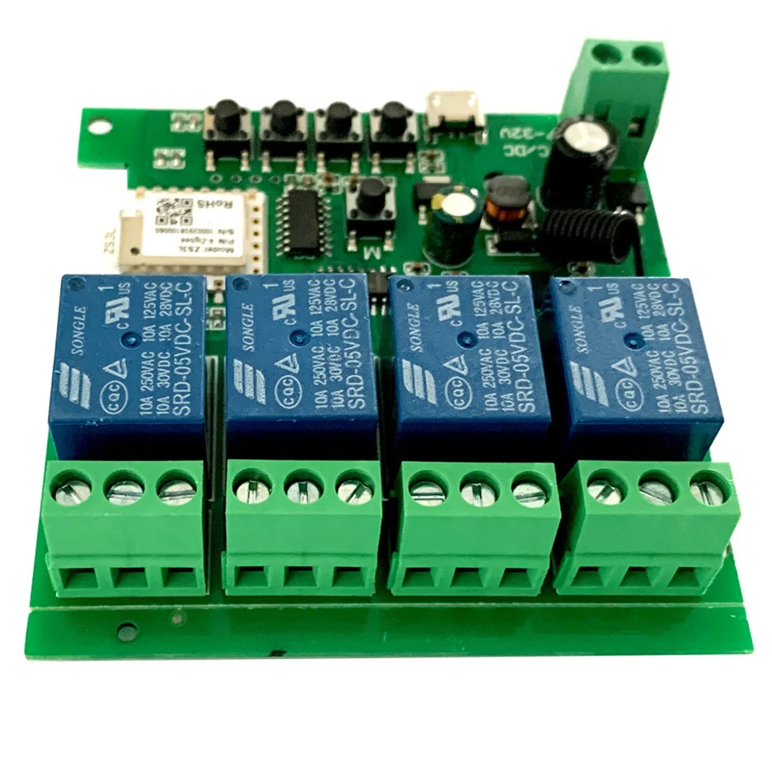 Zigbee Tuya Smart 4CH Relaismodule DC5V 7-32 V Rf433mhz Afstandsbediening Lichtschakelaar Werken Met Alexa Google home-Y41A