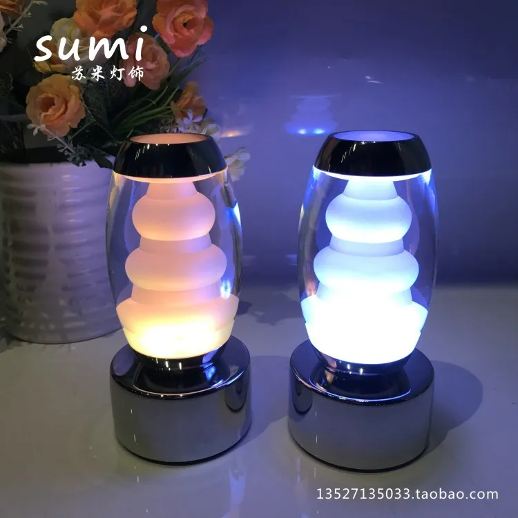 

LED charging bar desk lamp anti-drop luminous candlestick creative restaurant night light clear bar cafe personalized table lamp