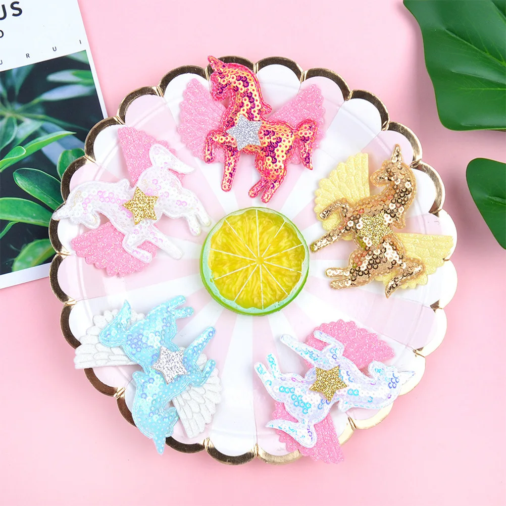 

8 шт. детские заколки для волос с дизайном единорога, блестящие заколки для девочек, вечерние, свадебные, повседневного использования, заколка для волос с единорогом, заколка для девочек