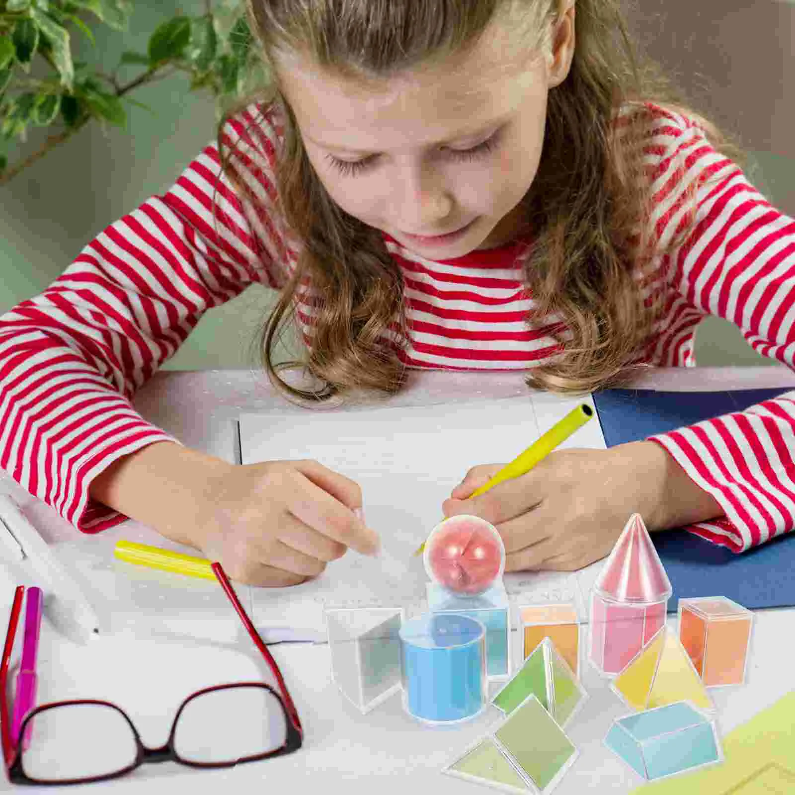 Model Toy Geometry Demonstration Primary School Child Manipulative Geometric Solids Plastic Paper 3d Shapes for Teaching