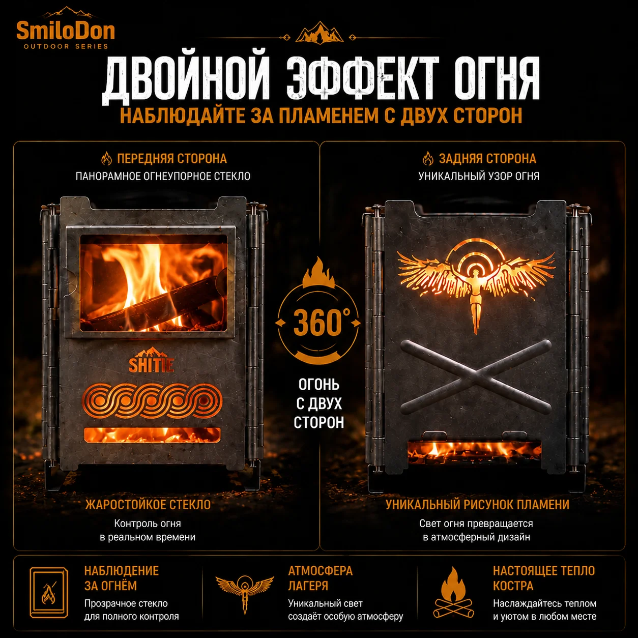 เตาแคมป์ปิ้งไทเทเนียม SmiloDon - Outdoor Camping Wood Stove บทวิจารณ์และราคา