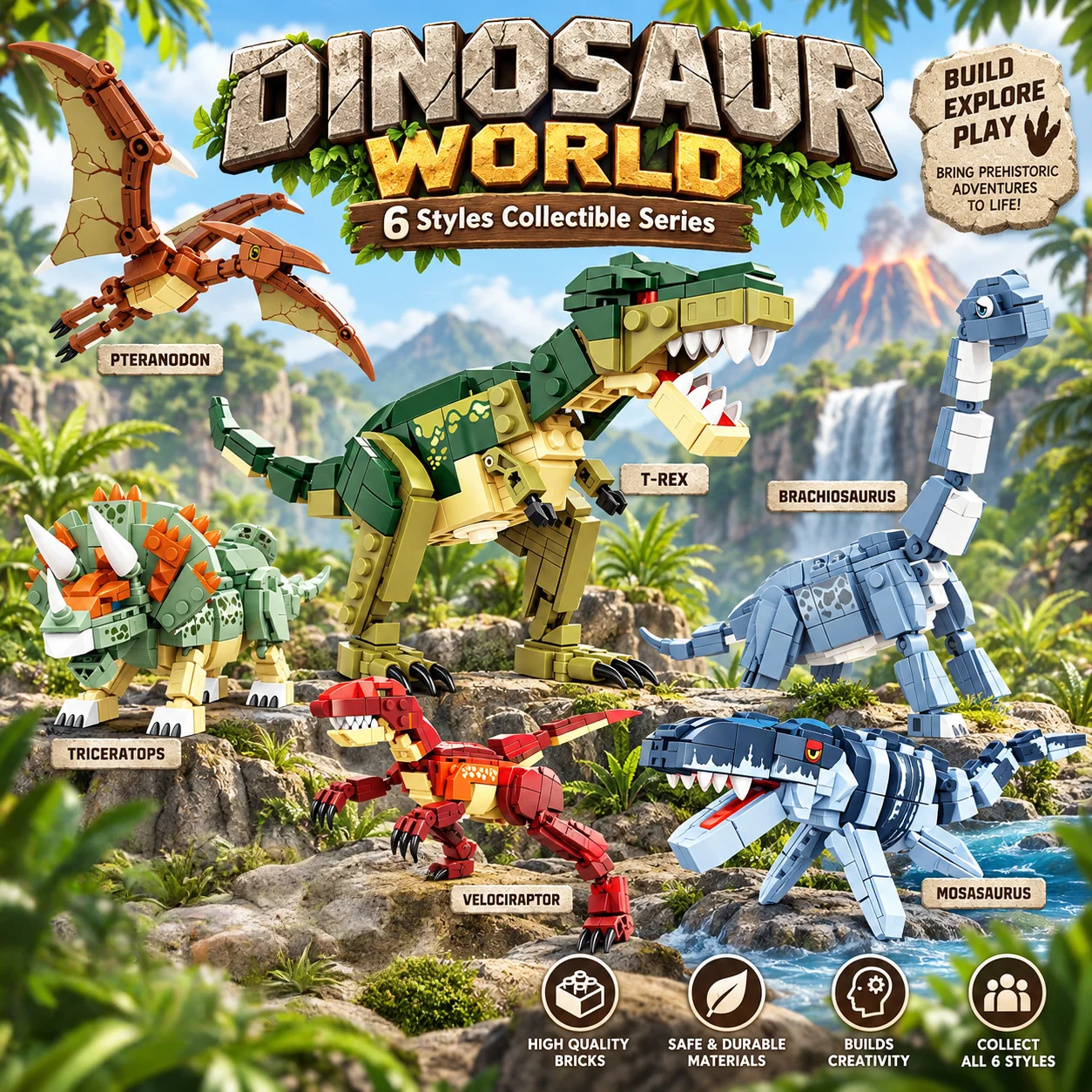 Dinosaur Tyrannosaurus Rex Building Blocks Assembly Mech High Difficulty Large Puzzle Puzzle Puzzle Toy Set Gift