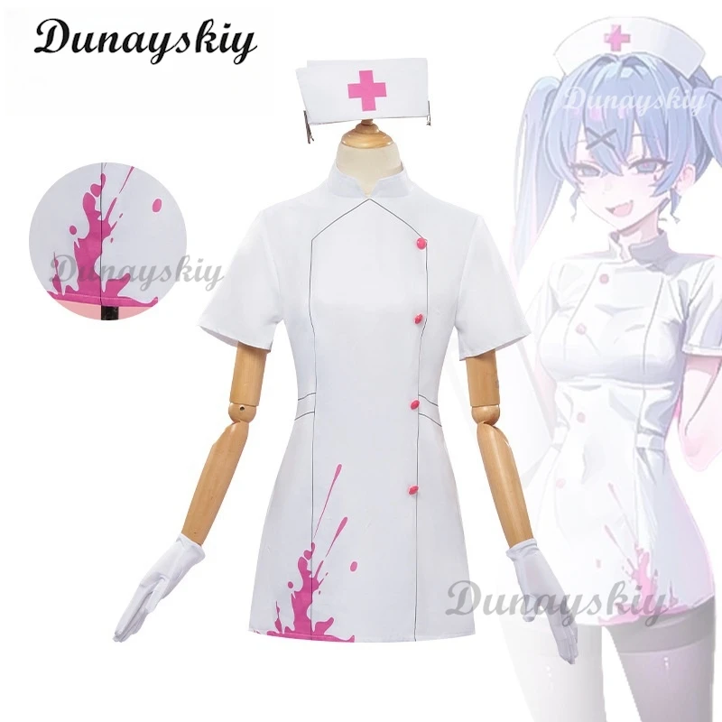 Chuyin Rabbit Hole Cosplay Costume Wig Nurse Uniform Sexy Suit 2025Halloween Woman Girls Costumes Wigs Customized