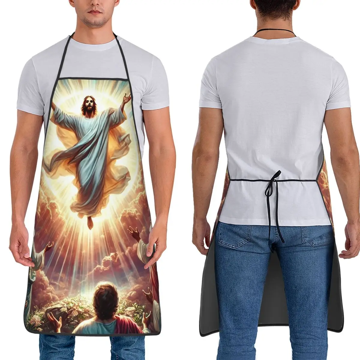 Angel Jesus Christ In Heaven Christian Art Jesus Ascension Aprons Chef Cooking Tablier Bib Kitchen Cleaning Pinafore Gardening