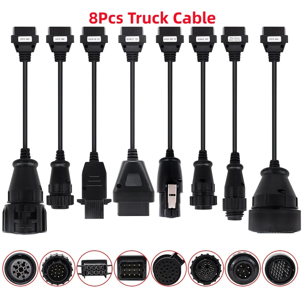 

Полный набор 8 шт. грузовых кабелей для CDP Multidiag Pro для PSA forbenz диагностические инструменты OBD2 разъем адаптеры кабелей для грузовиков