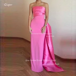 Giyu Pink Evening Dresses Wedding Dress Strapless Floor Length Prom Gowns Long Formal Party Dress Vestidos de fiesta Customized