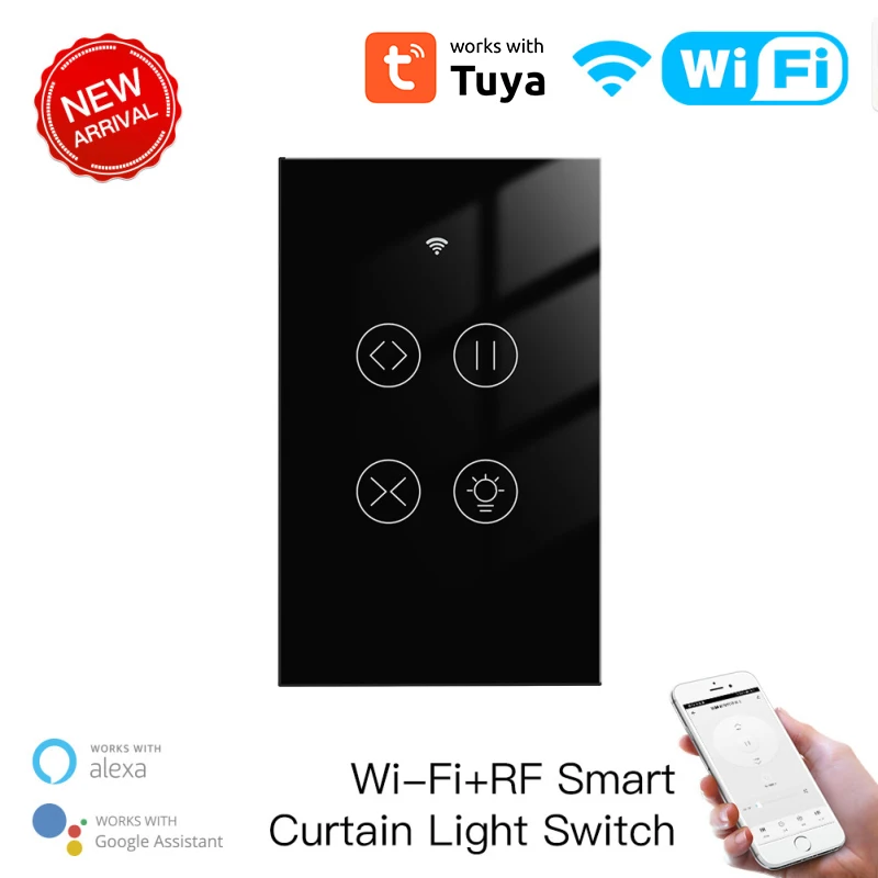 Vida inteligente app luz interruptor de toque controle de voz tuya inteligente wifi rf painel de vidro controle remoto-fi2.4ghz interruptor de luz