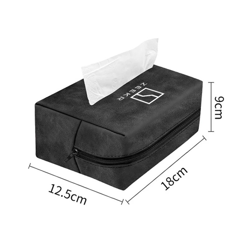 2024 for Zeekr 001 009 Zeekr X Car Suede Tissue Bag Protector Cover Seat Back Tissue Box Car Paper Holder Bags Accessories