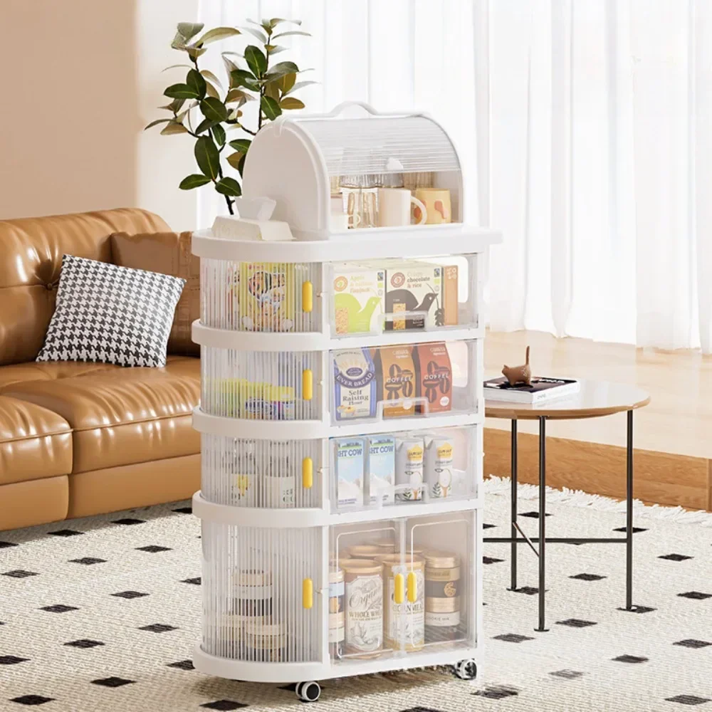 Baby Storage Folding Trolley Mobile Snacks Cart Landing Auxiliary Cart Toys Sundries Organizer Rack Storage Racks And Shelving