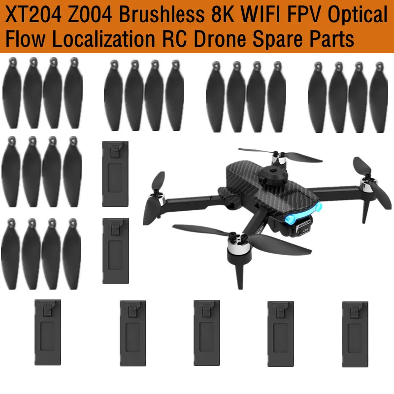 XT204 Z004 Brushless 8K WIFI FPV Optical Flow Remote Control RC Drone Spare Accessories Parts 3.7V 1800Mah Battery/Propeller