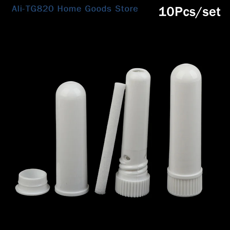 [TG820]10Pcs Essential Oil Blank Inhaler Tubes Comes Inhaler Stick With Cotton Wicks, Refillable, Dropper
