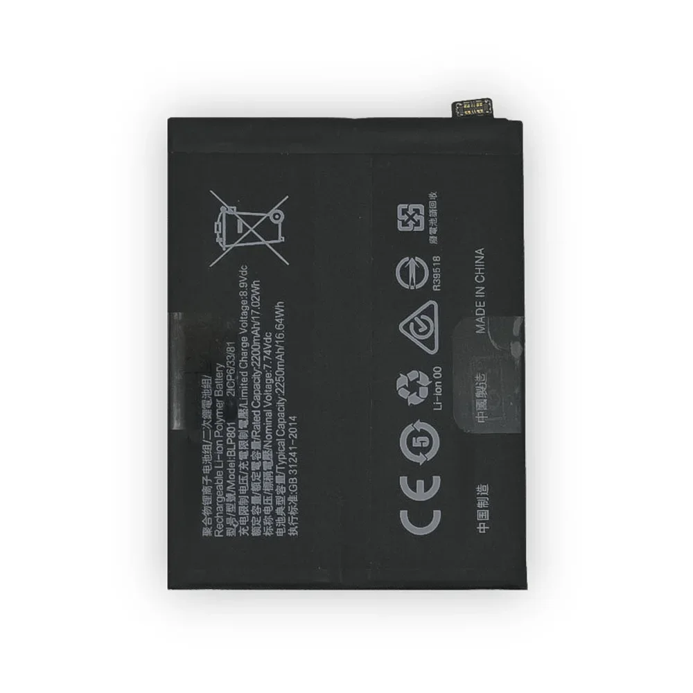 BLP801 Battery For Oneplus 8T 9R Pro 1+8T BLP 801 4500mAh KB2001 KB2000 KB2003 KB2005 LE2101 Phone Replacement Bateria