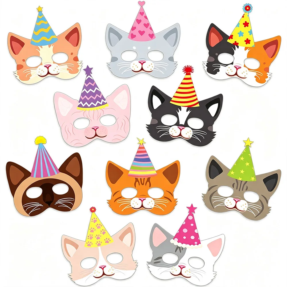 Nette Cartoon Katze Geburtstag Party Supplies Banner Einweg Geformte Pappteller Pappbecher Baby Dusche Kinder Geburtstag Party Dekor – Detail 3