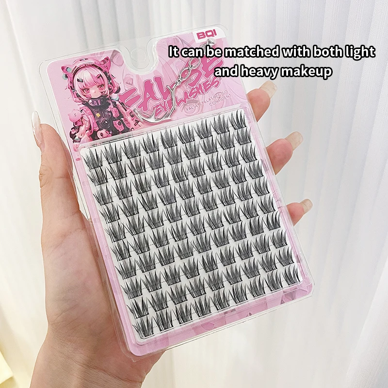 Bqi ナチュラルキャットつけまつげ、自然に拡大された両目、使いやすい、韓国の女性の必須のチャームがいっぱい、リアルなつけまつげ、フルフリーつけまつげ、2羽の鳥の手を作る