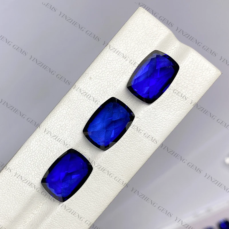 Can issue AGL Certificate Standard cutting 34# corundum cushion shape synthetic gemstone