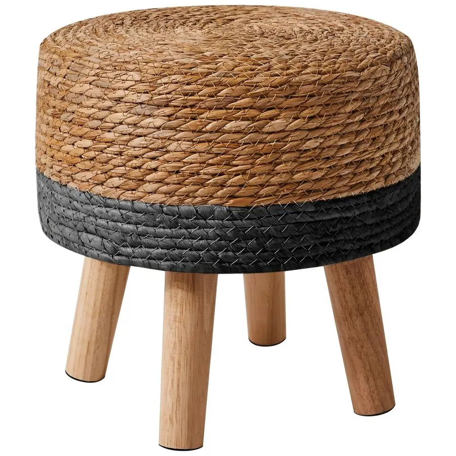 

Приставной столик-пуф из натуральной морской травы ручной работы, 12,6 дюймов, маленький круглый пуф-подставка для ног для гостиной, спальни, прихожей, для переобувания