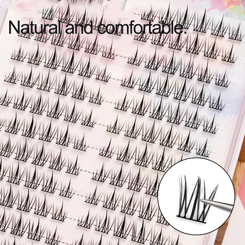 DIY-Wimperncluster mit großem Fassungsvermögen, 384 Stück, künstliche Wimpern, einfach anzubringende Einzelwimpern für Anfänger und den täglichen Gebrauch – Detail 7