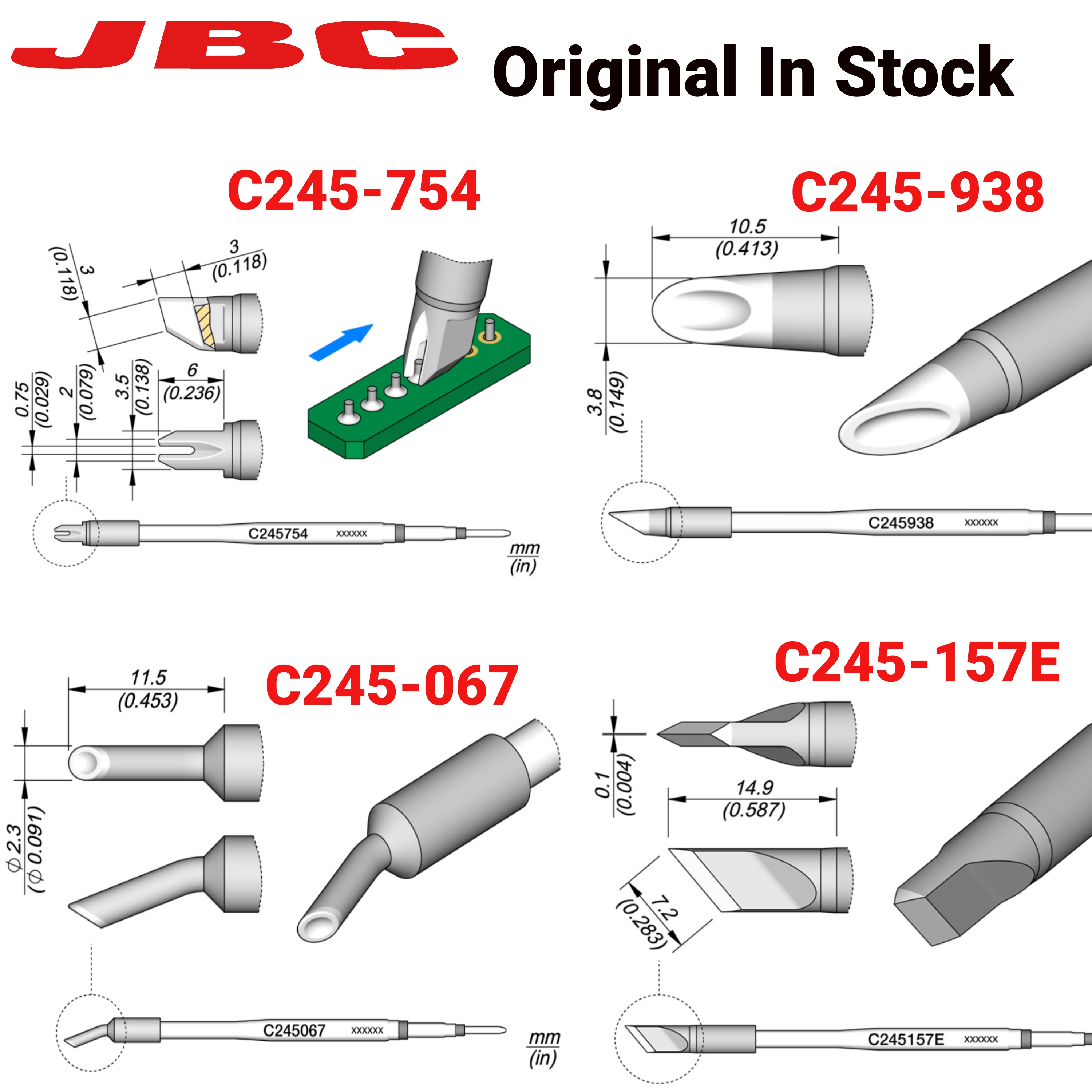 Tip for Soldering Iron JBC C245 Series Soldering Iron JBC Soldering Equipment For PCB Repair Tools