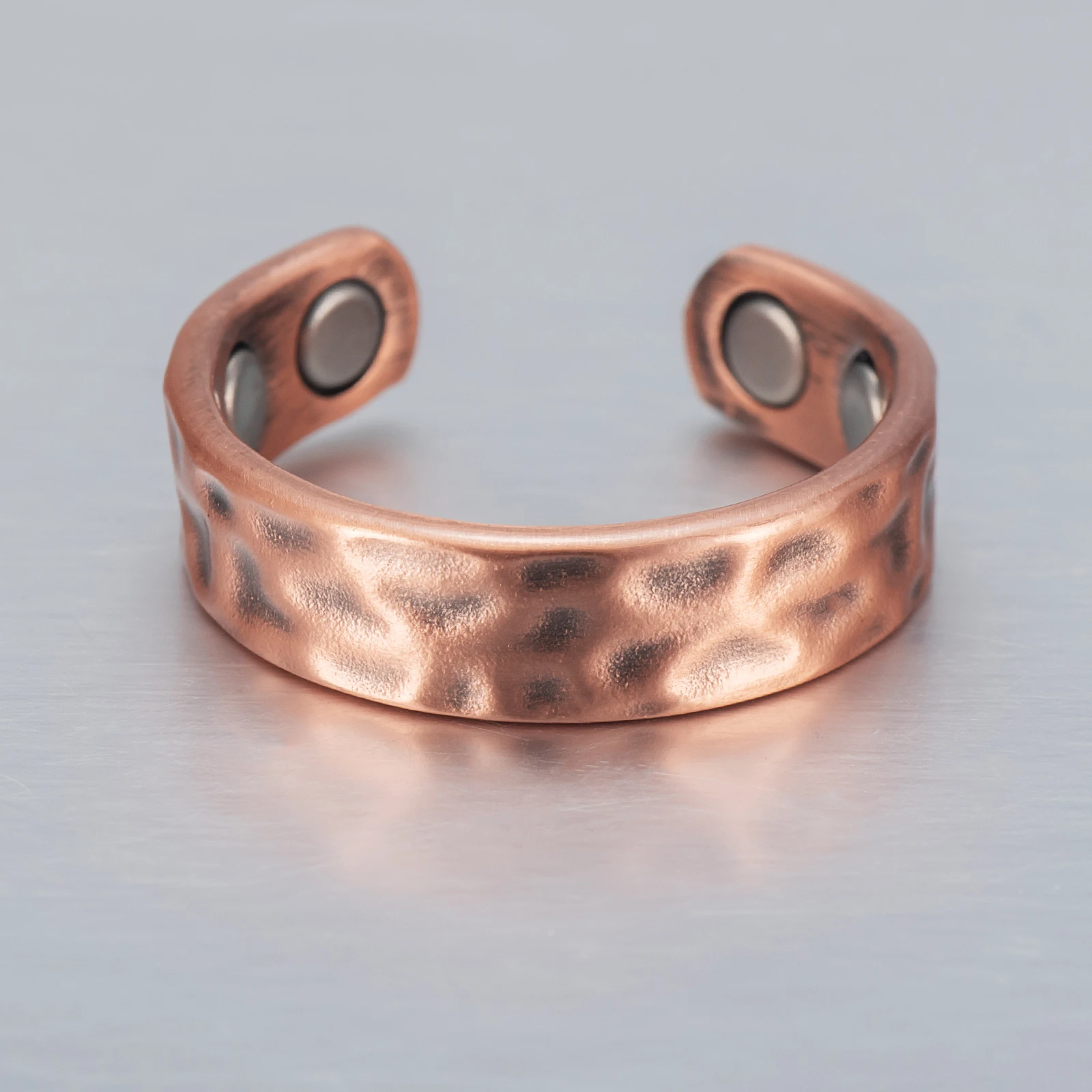 Wollet Copper Ring para Mulheres Ajustável Vintage Pure Copper Magnetic Ring Wedding Bands Open Cuff Anéis de Dedo para Mulheres Jóias