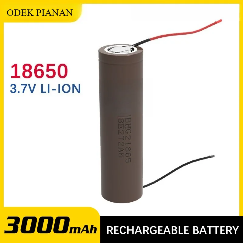 

HG2 18650 Lithium Battery 3000mAh 3.7V High Drain Rechargeable Power Cell 20A/35A Continuous Discharge for Vape/Flashlight/Drone