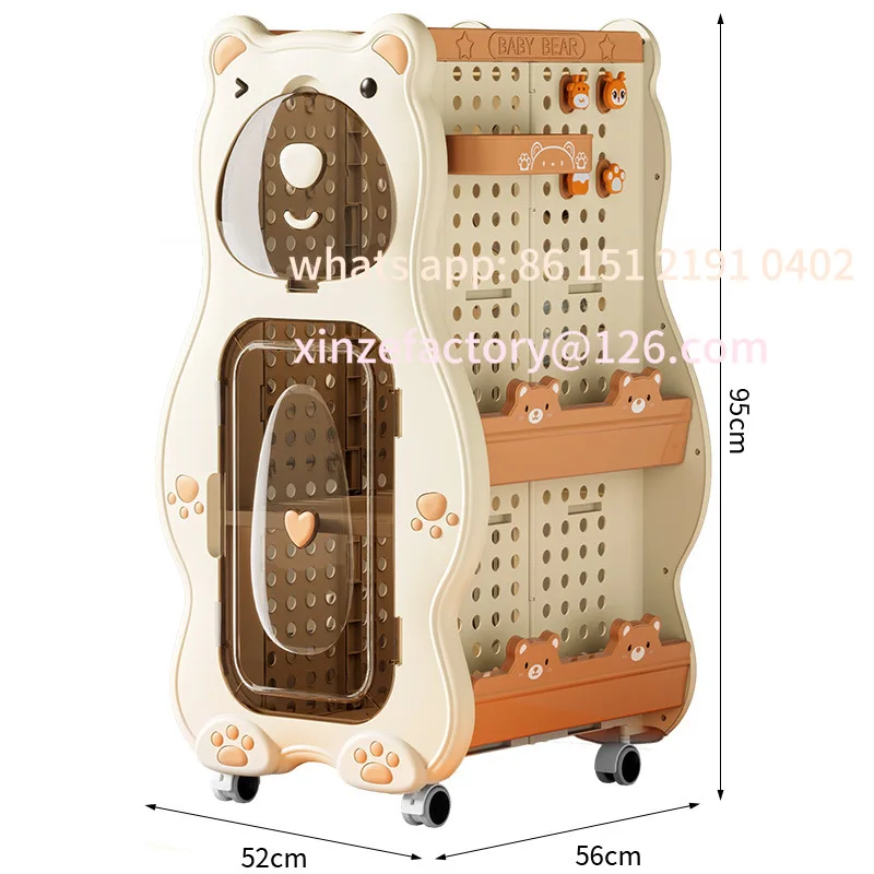 

Customizable children's bookshelf toy storage rack floor folding removable bookcase