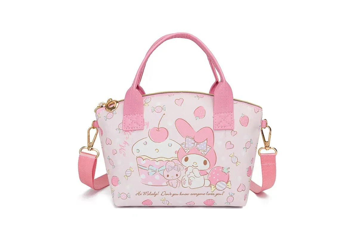 Sweet printed handbag and crossbody bag, commuter small bag, waterproof and durable canvas bag, cute everyday storage bag, can b image 4