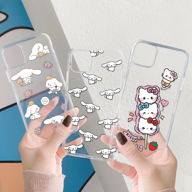 For Xiaomi 15 14 14T 13T 13T Pro 13 Lite Civi2 12S 12 Lite 12T Pro 11 Lite 5G Ne 11T Pro Cartoon Sanrio Luxury Black Clear Cover