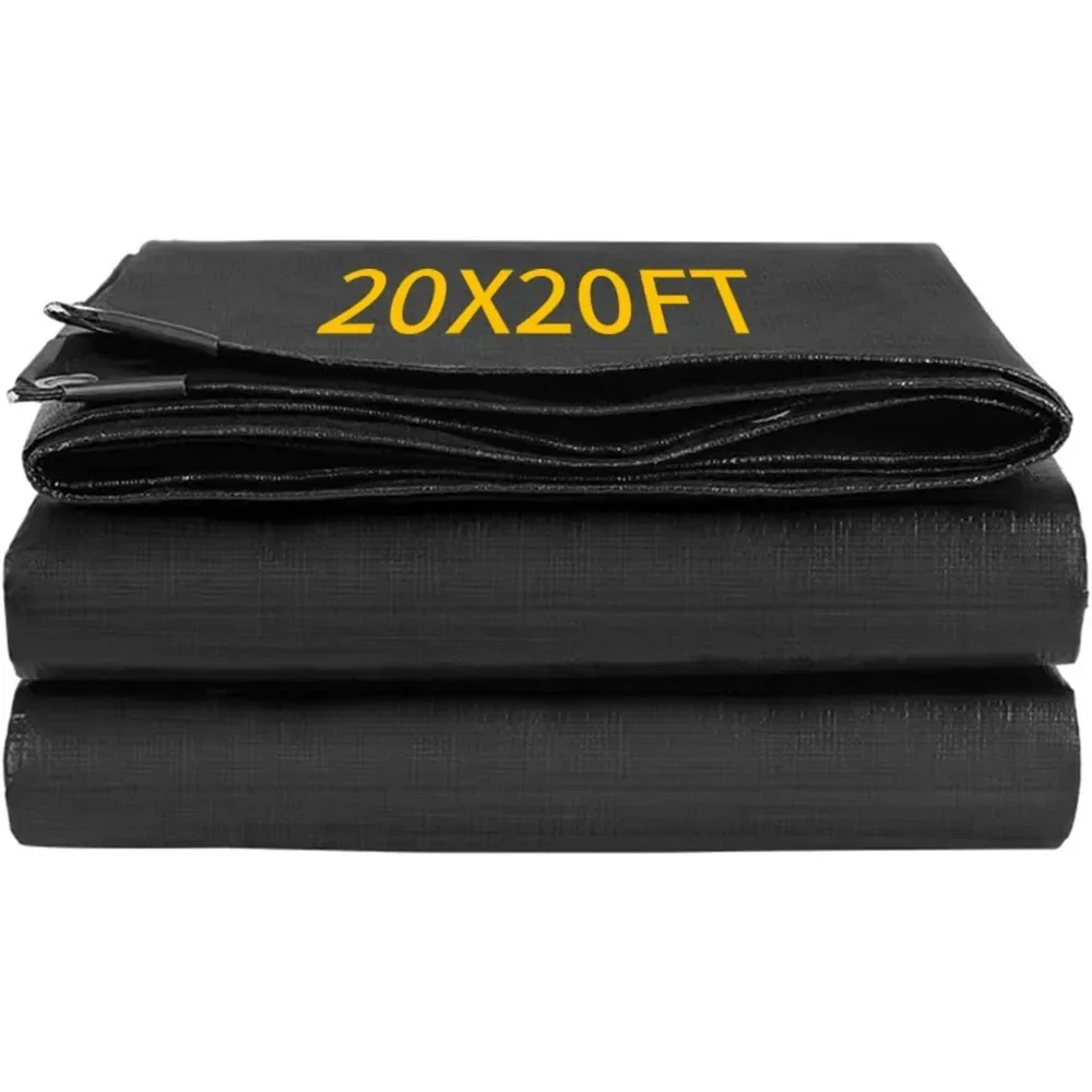 20X20FT Reinforced PE Pond Liner, 28Mil Thickness Pond Liners for  Ponds, Hemmed Edge with Buttonholes Liners Pond Liner