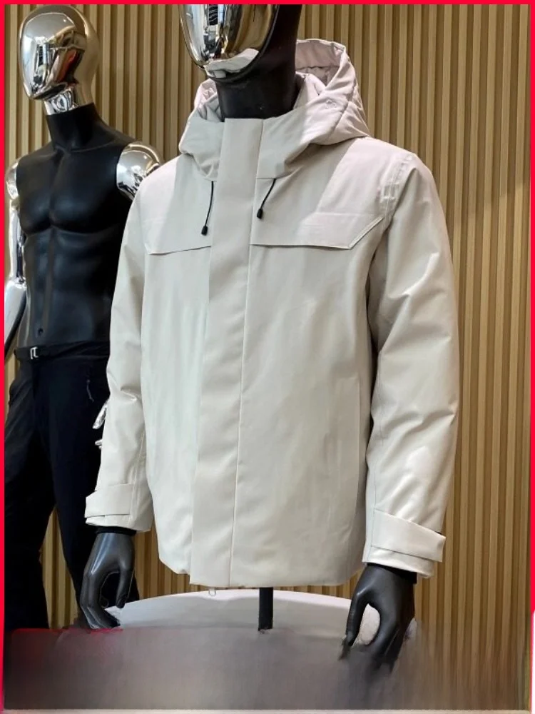 

Мужской уличный зимний пуховик Jaet с капюшоном Du down, водонепроницаемый, ветрозащитный, теплый, стандартной посадки, длинная застежка-молния, несбываемая