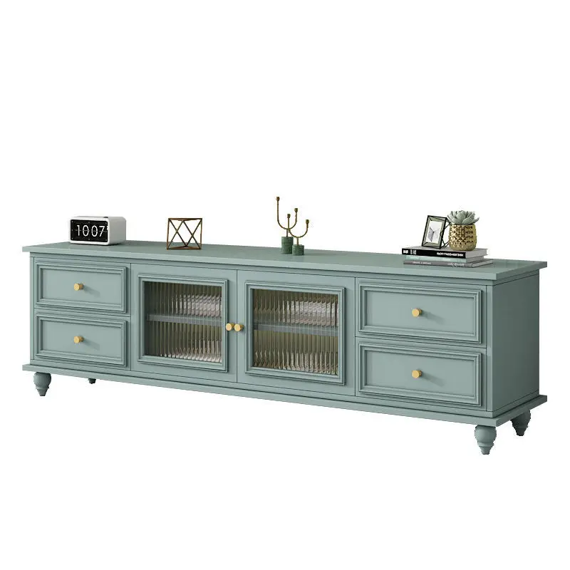 Rural solid wood TV cabinet Small household living room Simple modern coffee table TV cabinet group