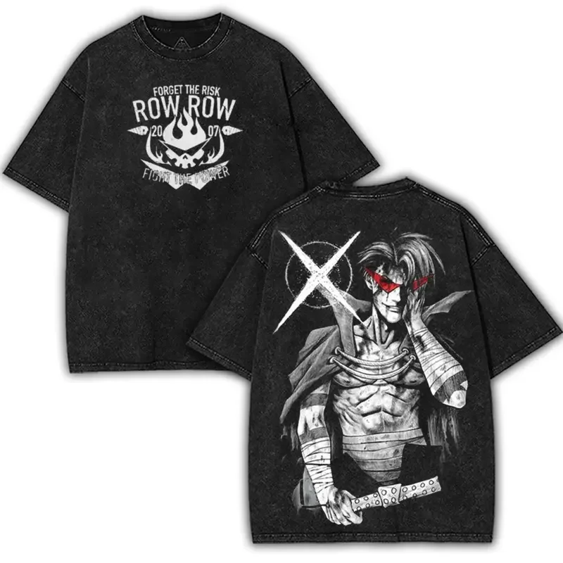 Anime Tengen Toppa Gurren Lagann KaminaGraphic T Shirt Men Short Sleeve Clothing Cotton Tshirt Retro Washed Tee Harajuku T-shirt
