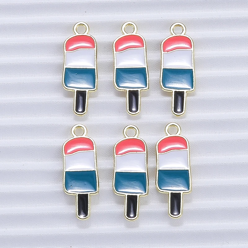 10 Stück Mix süße Sommergetränk Charms Emaille Eis Popsicle Charms Anhänger für Schmuckherstellung DIY Ohrringe Halskette Handwerk Geschenk – Detail 16