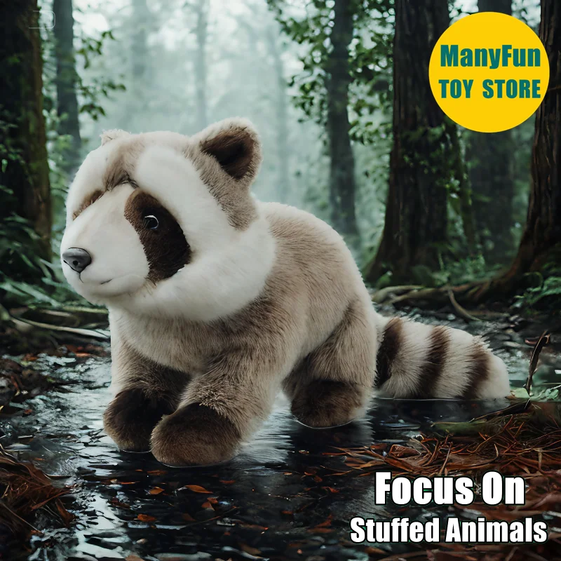 Raccoon High Fidelity Plushie Realistic Raccoon Plush Toy Lifelike Procyon Lotor Stuffed Animal Simulation Soft Doll Collectors