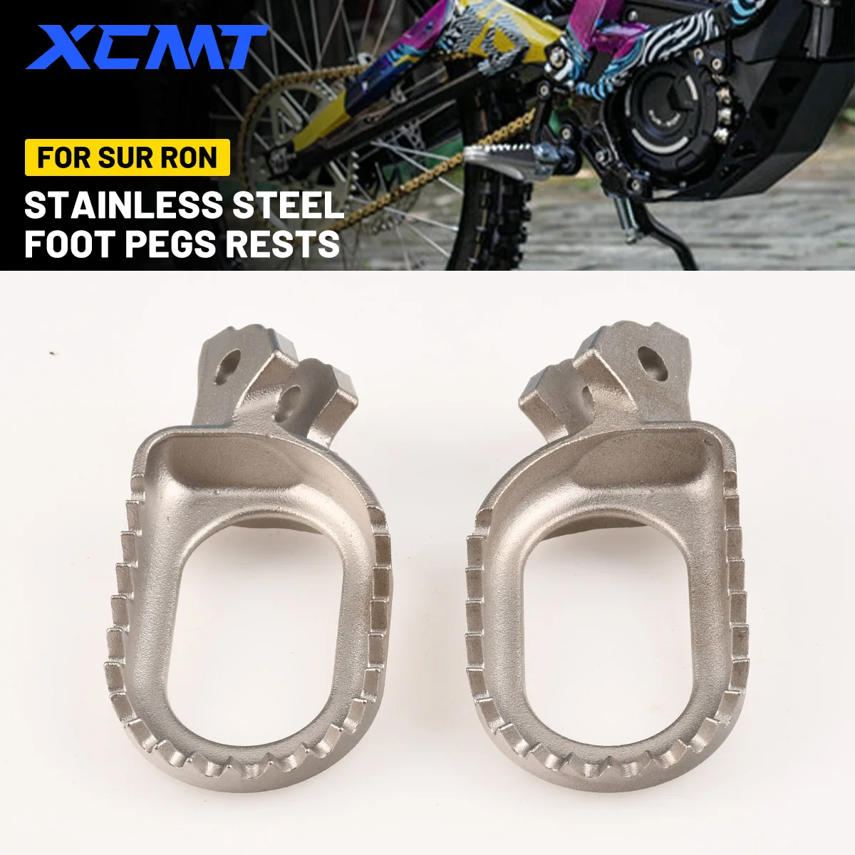 

For Sur-Ron Sur Ron Surron X S Light Bee Off-Road Electric Motorcycle Stainless Steel Footpegs Footrests Foot Pegs Rests Pedals