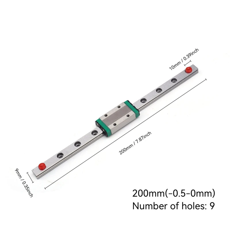 1PCS High Precision Linear Guide Rail MGN9H100 150 200 250 300 350 400 450 500MM Linear Rail + MGN9H Block