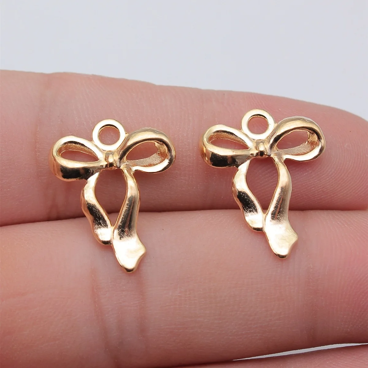 WYSIWYG 10pcs 17x22mm 3 Colors Bow Charms Pendant For Jewelry Making Accessories