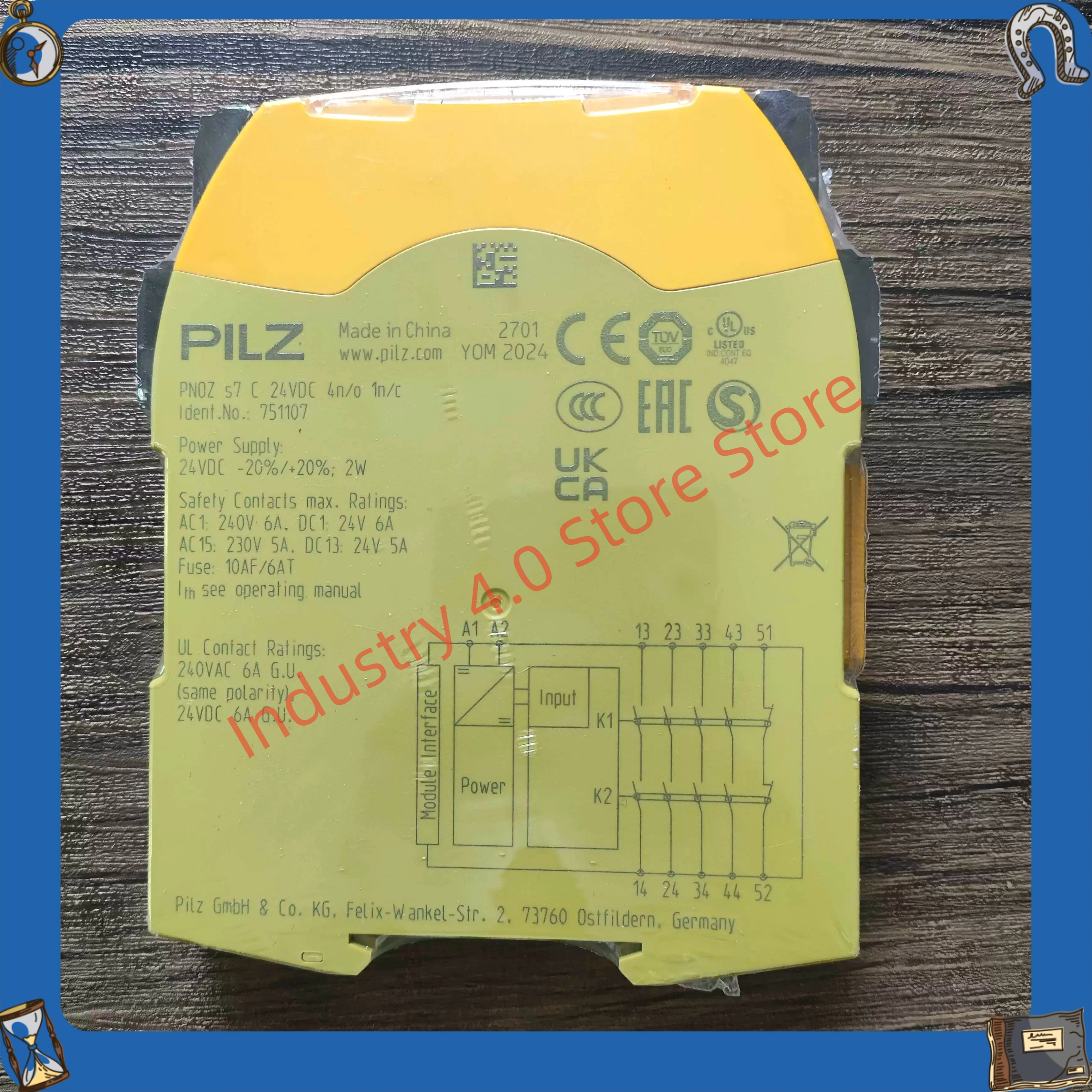 

Реле безопасности 751107 PNOZ S7 C 24VDC, новое, в коробке
